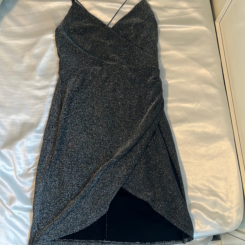 Forever 21 Silver Glittery Short Dress